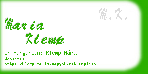 maria klemp business card